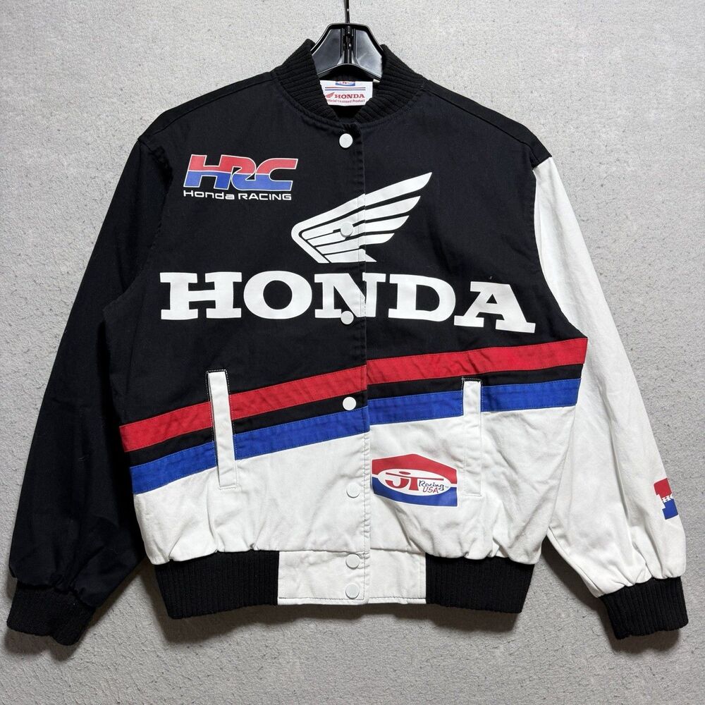 JT Racing Honda Speed Black HRC White Jacket Casual Motorcycle Women’s XS